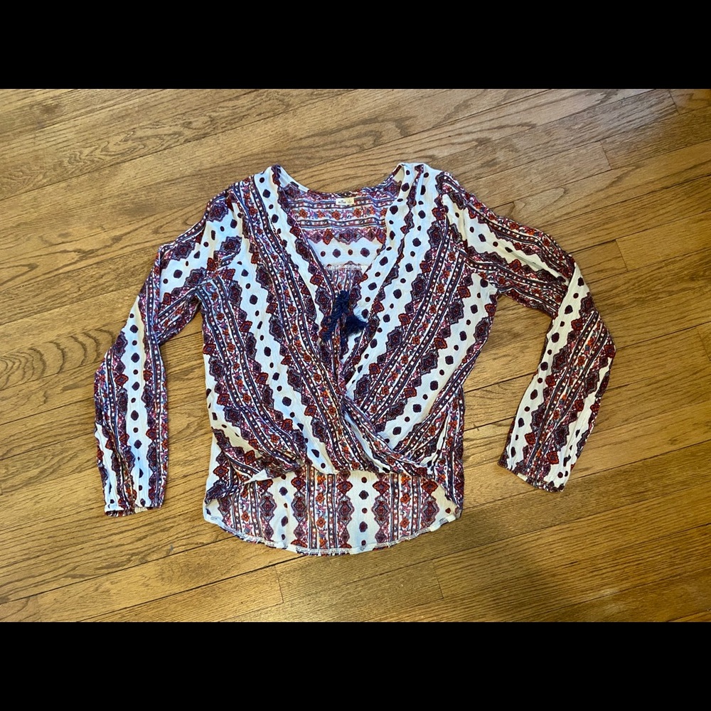 Hollister boho style wrap blouse
